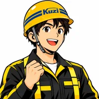 笑顔で話す作業員のイラスト